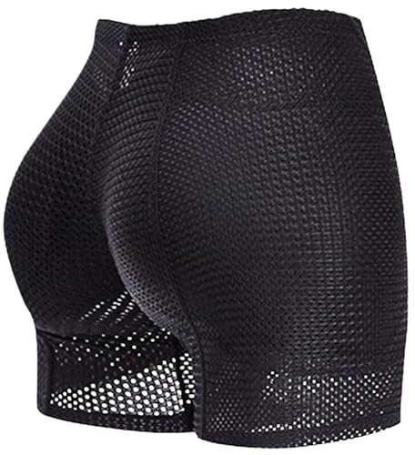Mujer Bragas con Relleno - Realzador De Cadera Sexy De Gran Tamaño Esponja Extraíble Malla Acolchada Transpirable Cintura Baja Reloj De Arena Realce De Trasero Falso Lencería