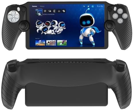 Protective Case for PlayStation Portal, Silicone Soft Grip Cover Case Protector with Thumb Grips Accessories Kit for PlayStation Portal (Black)