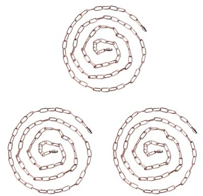 LEDSone Metal French Gold 3 Pack Heavy Duty 10mm*15mm Easy Iron Thread 90cm Adjustable Decor Safety Vintage Pendant Hanging Barriers Chain Lock with Both-Ended Carabiners.