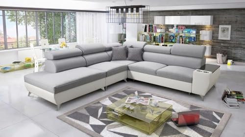 All4All Ecksofa Meggy IX 283x297cm - Schlaffunktion - Bettkasten - L-Form - Couch - Eckcouch - Schlafsofa - Wohnlandschaft - Verstellbare Kopfstützen - Sofa - Polstersofa - Bett - Seite Links - 26