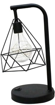 Uonlytech Kupferdraht Tischlampe Retro Amerikanische Dekorative Nachttischleuchte Warmweiß Batteriebetrieb Ohne Batterie