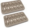 Yumatouch Madeleine - Juego de 2 bandejas antiadherentes de acero al carbono con 12 agujeros para hornear, color dorado