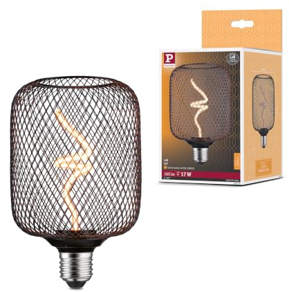 Paulmann 29262 Metallic Glow Standard 230V LED Leuchtmittel Zyl E27 160lm 4W 1800K dimmbar Schwarz