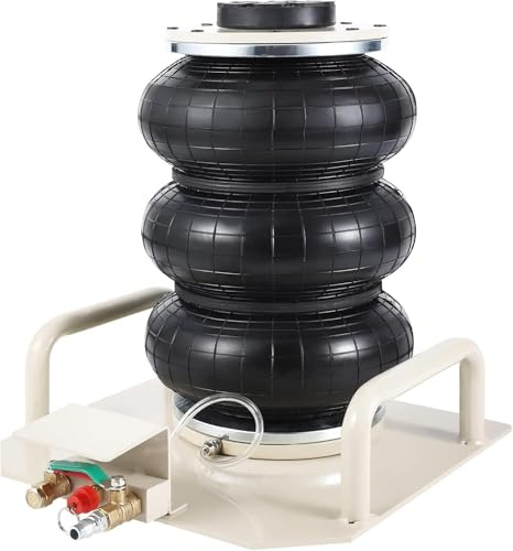 3-Ton White Air Bag Jack – 6600lbs Heavy-Duty Pneumatic Lift for Trucks & SUVs | 5.5-15.7 Rapid Lift, Dual Handle Design & Triple Safety Valves