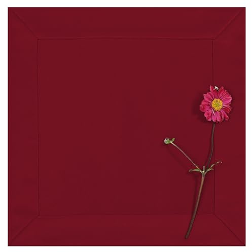invitta Tischdeckchen Classic Elegance Bordeaux 40x40 cm, Uni Glatt Elegant mit 5 cm Kuvertsaum Fleckabweisend mit Lotuseffekt 100% Polyester, O5 H200 2043