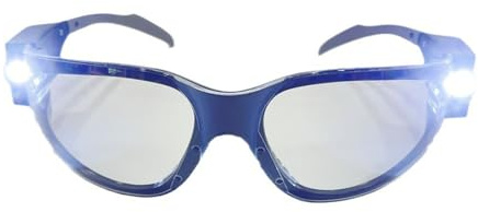 ZEPFJHE Lunettes de protection LED à double lumière - Verres en polycarbonate - Résistants aux chocs - Confortables - Pour homme et femme dans un environnement sombre