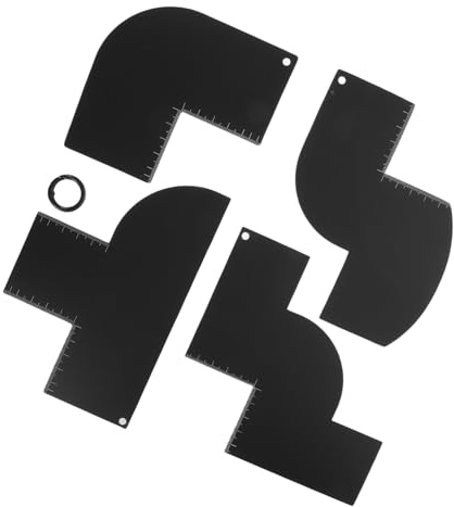 IWOWHERO Strumenti per Modellare la Barba Guida all Allineamento delle Carte da Strumento per Progettazione Attaccatura dei Capelli Kit di Strumenti per Modellare la Barba