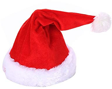 Generisch Singende Weihnachtsmütze, tanzender Weihnachtsmann für Kinder, Hut, Geschenk, bewegliche, fröhliche Wohnkultur (red, One Size)