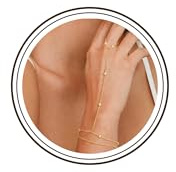 Meteorstarry Pulsera para mujer de oro/plata 925, doble pulsera con anillo de dedo personalizado, pequeño regalo para mujeres, amigos, mamá, Taglia unica, Plata de ley