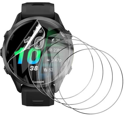 Natbok 5 Piezas Protector de Pantalla para Garmin Forerunner 970/570 47mm, Cobertura Completa TPU Film HD Flexible Protección,Sin Burbujas, Anti Arañazos Garmin Forerunner 970 Protector Pantalla