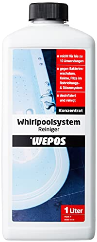 Wepos Whirlpoolsystem Reiniger 1 Liter | Konzentrat | reicht für 10 Anwendungen | Desinfiziert und reinigt | gegen Bakterienwachstum