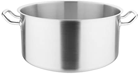 Vogue T088 Large Stainless Steel Stew Pot Pan 18.5 Litre / 360mm Saucepan | All Hob Compatible | Fits Lid T147