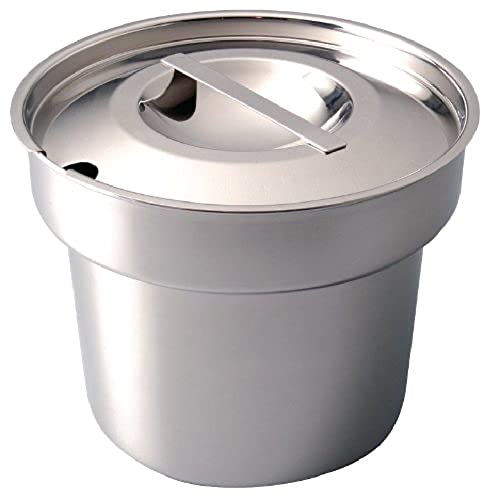 Vogue K081 Bain Marie Pot And Lid 7 Pint Stainless Steel Stockpot Saucepan Cookware, Silver