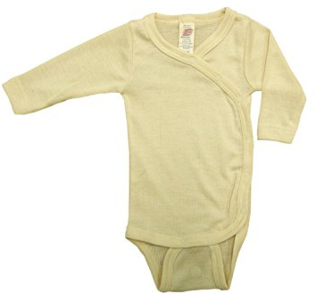 Baby Wickelbody langarm Wolle & Seide, Engel Natur, Gr. 50/56