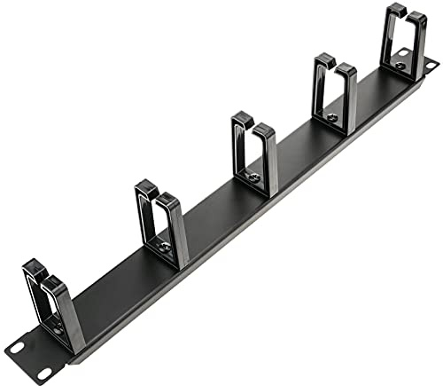 RackMatic - Panel guíacables para Armario Rack 19 1U con 5 Anillas para gestión de Cables