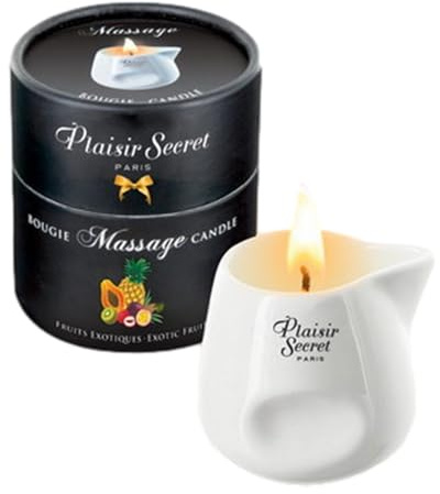 Plaisirs Secrets Bougie de Massage Gourmande Parfum Ananas Mangue 80 ml