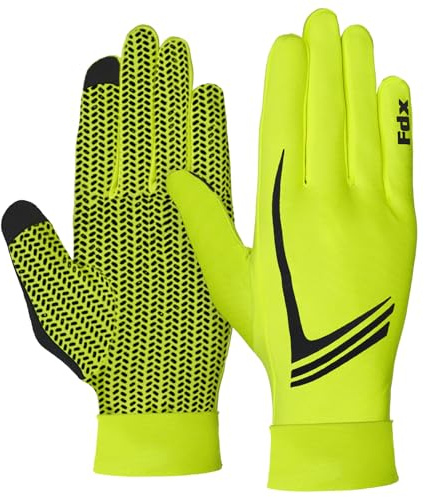 FDX ColdGear Herren-Laufhandschuhe, für kaltes Wetter, ideal für Yoga / Fußball, Hi Viz Handschuhe XXL gelb