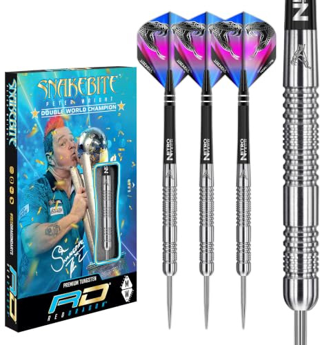 RED DRAGON Peter Wright Snakebite Euro 11: 20g oder 24g Tungsten Darts mit Flights und Schäfte