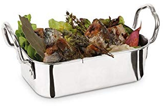 Supreminox Mini Fuente de Horno Olla, Acero Inoxidable, Plata, 14 x 30 x 30 cm