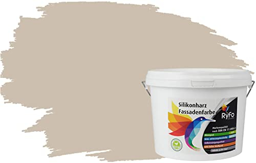 RyFo Colors Silikonharz Fassadenfarbe Lotuseffekt Trend Sandbeige 3l