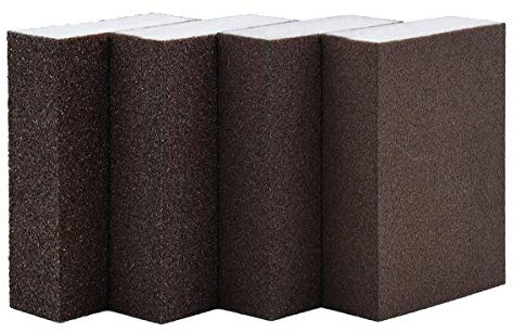 BEADNOVA Sanding Sponge Sand Block Coarse/Medium/Fine/Superfine Assorted Dry Wet Sanding Blocks for Wood Wall Home (Pack of 4, 4 Grit)