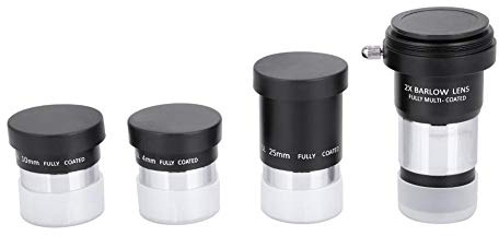 Astronomical Telescope Set Telescope Accessory Kit,Professional 1.25 inch Plossl Telescope Eyepiece Set 4/10/25mm + 2X Lens Kit for Astronomy