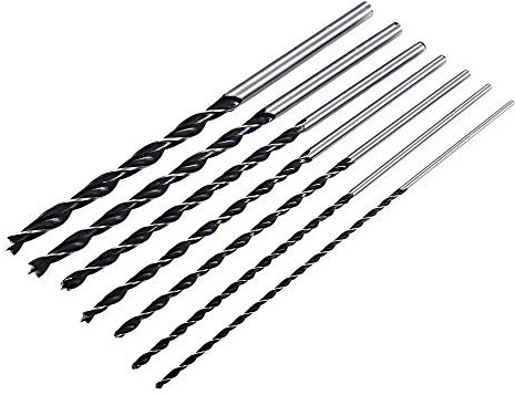 7 Pcs Lange Holzbohrer Set 4/5/ 6/7/ 8/10/ 12mm Durchmesser Holzschlangenbohrer Schlangenbohrer Set 300mm Lange Brad Point