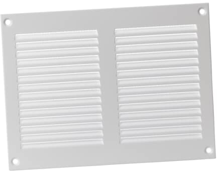 Griglia di ventilazione in metallo, 200 x 150 mm, colore: bianco