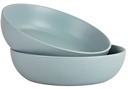 10 Strawberry Street Wazee Matte 9/48oz Serving Bowl, Set of 2, Mineral Blue