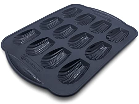 Backhaus Stampo per 12 Madeleine - Teglie da Forno, Set di Pasticceria Antiaderente in Silicone Platino di qualità Professionale - Nero