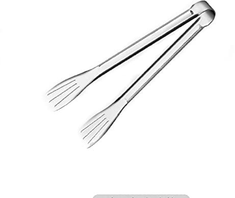 RTHGTFQZ Pinze Cucina Pinze in Acciaio Inox, Antiscivolo, for porzione a Buffet, Pasticceria, Maniglie Confortevoli, (Argento), Lunghezza: 24 cm
