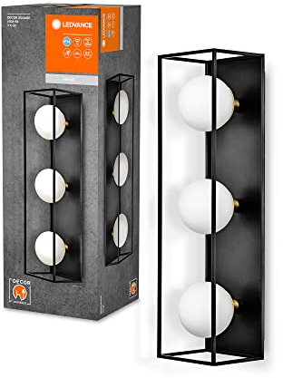 LEDVANCE DECOR Square Badezimmer-Wandleuchte 550X150 IP44, schwarz, G9 Sockel für den Austausch des Leuchtmittels, kann mit einfacher oder smarter Lampe bestückt werden, Schutzklasse IP20