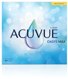 ACUVUE OASYS MAX 1-Day MULTIFOCAL Tageskontaktlinsen – 90 Gleitsichtlinsen für den Nah-, Zwischen- und Fernbereich – Tageskontaktlinsen mit -4.25 dpt und BC 8.4 – UV Schutz & angenehmes Tragegefühl