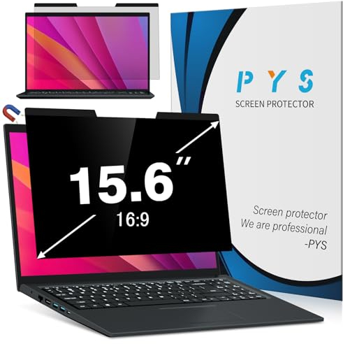 PYS Magnétique Filtre de Confidentialité pour Ordinateur Portable 15,6 Pouces 16:9 - Ecran Confidentialité Anti Espion, Film Anti-Lumière Compatible avec HP/Dell/Acer/Lenovo/Samsung/ASUS