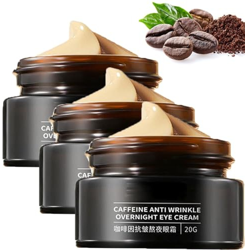 EXQST Koffein Anti-Falten Stay Up Night Augencreme in Kleiner brauner Flasche bekämpft Augenringe und Schwellungen