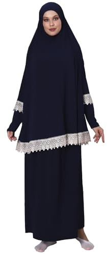 ihvan online Muslimische Kleider für Frauen, Zweiteilige Langarm-Islamische Gebetskleid mit langem Ärmel