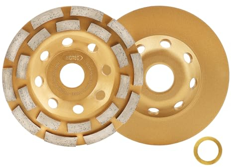 BGTEC Diamant-Schleifscheiben, Schleifbockscheibe, 12,7 cm – 22,23/15,875 mm zum Polieren und Reinigen von Marmor, Beton, Mauerwerk (2 Stück)