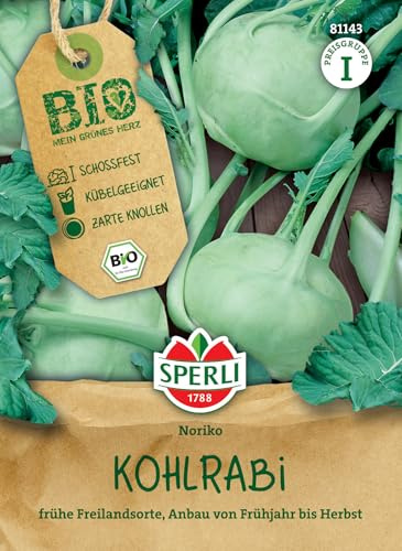 Sperli BIO Kohlrabisamen weiß 81143 - BIO - frühe Freilandsorte - schossfest - Kübelgeeignet - zarte Knollen - Saatgut, Samen Gemüse, Gemüse Pflanzen | Bio-Qualität, für Freilandanbau, schossfest, auch für Kübel geeignet, zarte Knollen, einfache Aussaat