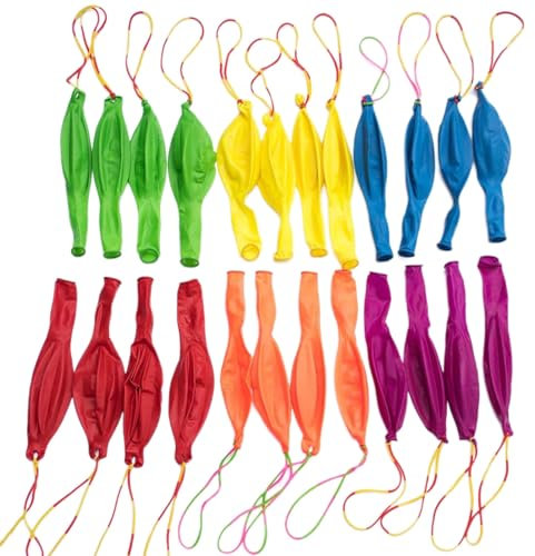 fxwtich Latex Balloon Party Decorations Colorful Punch Balloons 32pcs Bounce Punching with Rubber Handle for Kids Birthday Wedding Multicolor