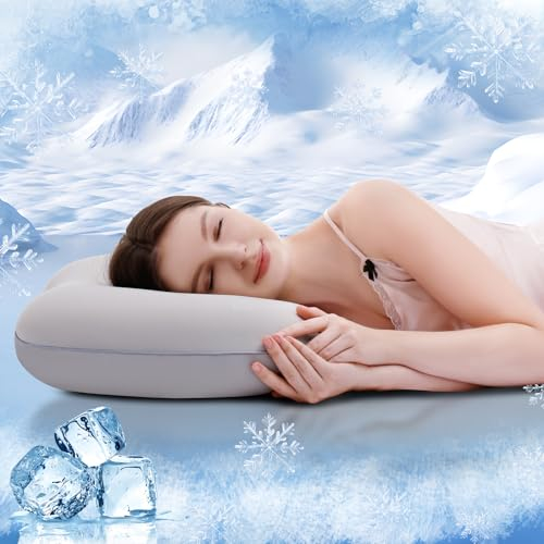 Elegear 40x70 Memory Foam Kopfkissen mit kühlende Kissenhülle, Ergonomisches Nackenstützkissen Seitenschläferkissen für Rücken & Bauchschläfer, Nackenkissen Antischnarch Pillow mit Cooling Kissenbezug