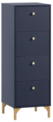 Lomadox Schubladenkommode Kommode mit 4 Schubladen, 40cm breit, blau