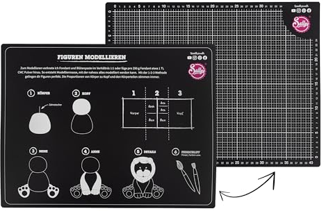 Sallys Schneidematte A3 Cutting Mat (44 x 34 cm, 3 mm dick) selbstheilende Oberfläche, beidseitig verwendbar, rutschfest, millimetergenaues Raster zum perfekten Abmessen