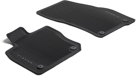 Volkswagen 57106150282V Gummi Fußmatten Premium Allwettermatten 2X Gummimatten vorn, schwarz, mit TIGUAN Schriftzug