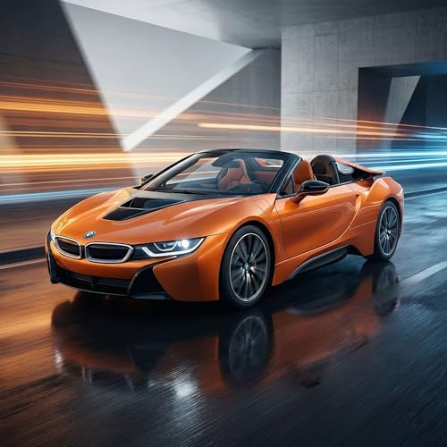 RC ferngesteuertes XXL 39cm Auto im offiziell lizenzierten Design, Kompatibel mit BMW i8 Roadster Limited Edition, Maßstab 1:12, Lizenz-Fahrzeug LED-Beleuchtung, Spielzeug, Kinder, Erwachsene, Sammler