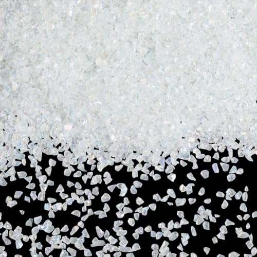 SUNNYCLUE 150G Crushed Glass Clear Broken Glass Ab Colors Irregular Imitation Gemstone No Hole Crush Chunky Sequins Chips Pieces for Jewellery Making Supplies Adult Women Nail Arts Crafts Vase Filler