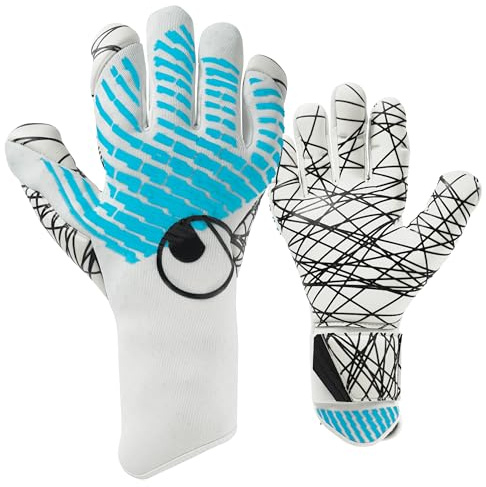 uhlsport Fußball Torwarthandschuhe Fangmaschine Cybertec - Ultragrip SC, weiß/cyberblau/schwarz, 9