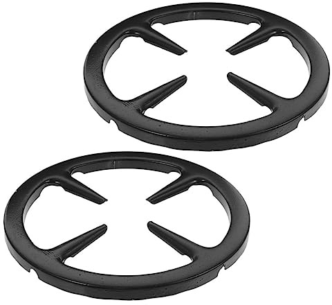 Hemobllo Grille de Cuisinière à Gaz 2 Pièces en Fonte, Support de Casserole pour Cafetière Italienne, Accessoire Pratique pour Cuisson sur Brûleur Gazinière