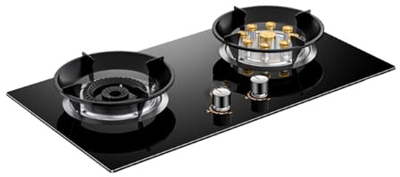 Cuisinière À Gaz 2 Brûleurs Double Face Avec Minuterie Indépendante Et Dispositif De Protection Contre Les Extinctions Accidentelles For La Maison, La Cuisine, Le Camping, Le Jardin Et La Restauration