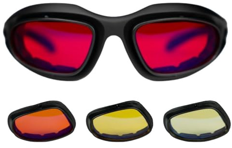 UVtech SLEEP-Ultimate Lunettes à filtre à lumière bleue avec verres interchangeables 4 en 1, filtre à lumière bleue et filtre à lumière verte, unisexe