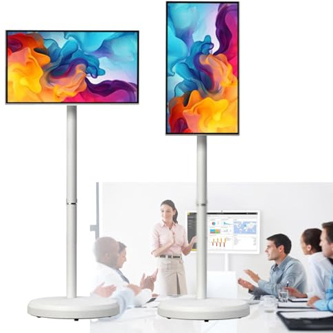 Cashwise Televisor portátil Inteligente de 21,5 Pulgadas con Android 14, Pantalla táctil móvil con rotación Completa, Centro de Entretenimiento doméstico Todo en uno 4+64G